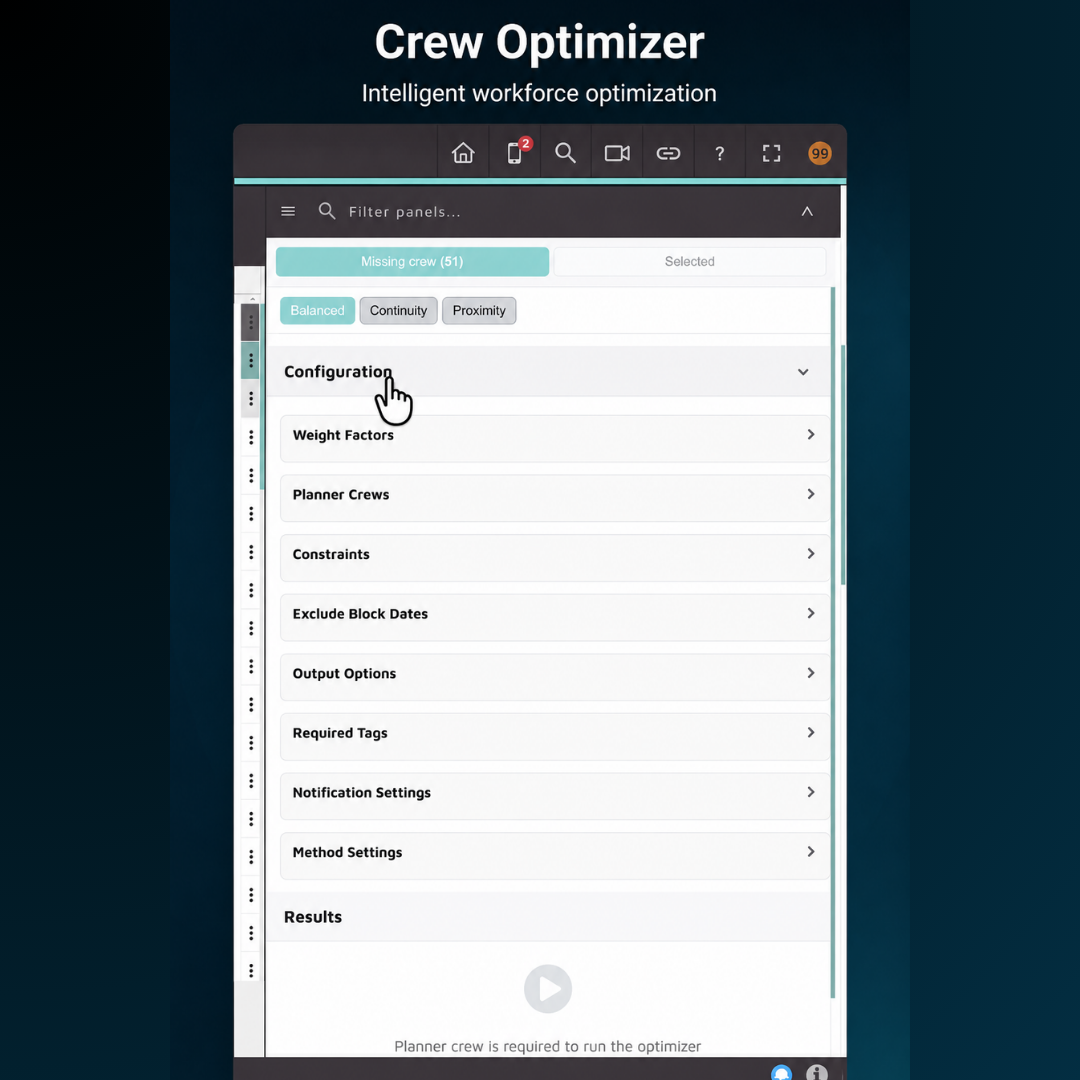 Crew Optimizer UI